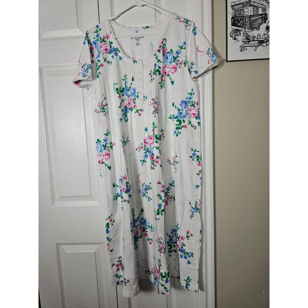Only Necessities 14/16 Nightgown Floral Lace Excellent Condition Lounge Feminine
